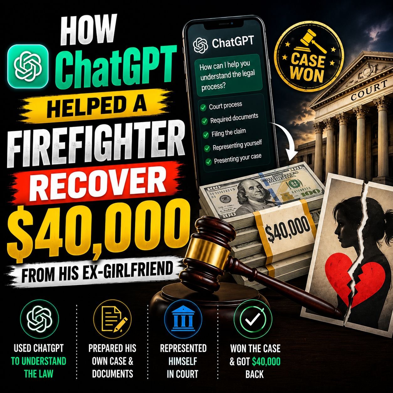 How ChatGPT Helped a Firefighter Recover $40,000 From His Ex-Girlfriend