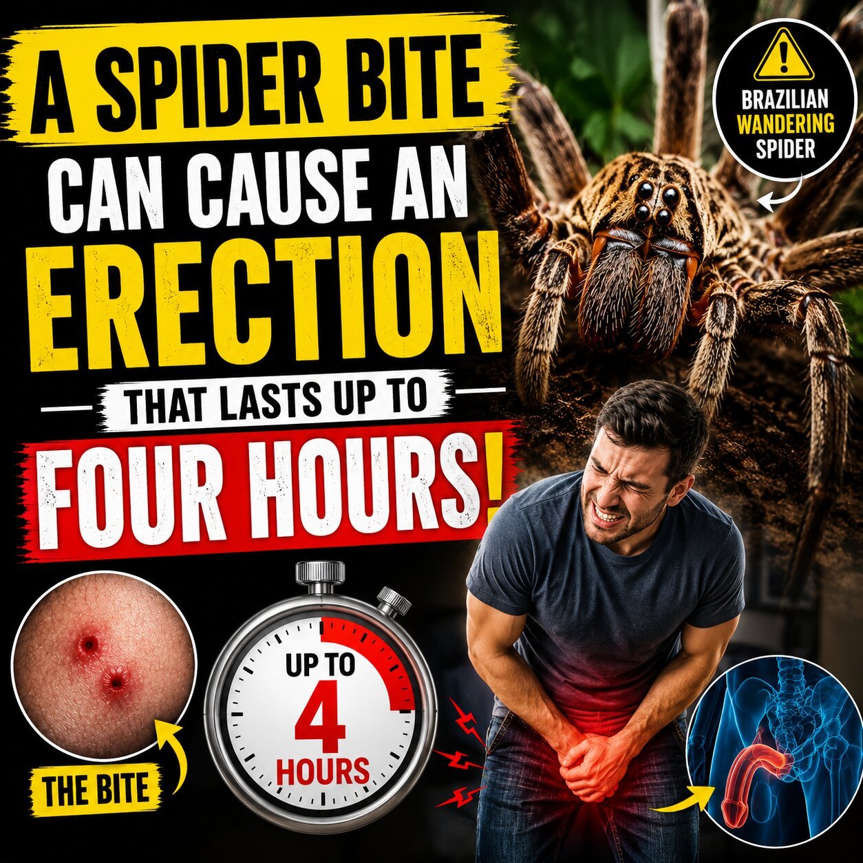 Viral: A Spider Bite Can Cause an Erection That Lasts Up to Four Hours