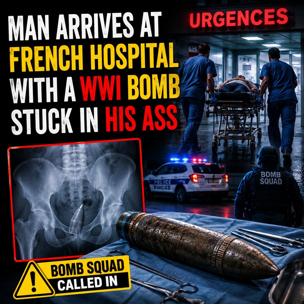 Man Arrives at French Hospital With a WWI Bomb Stuck in His Ass
