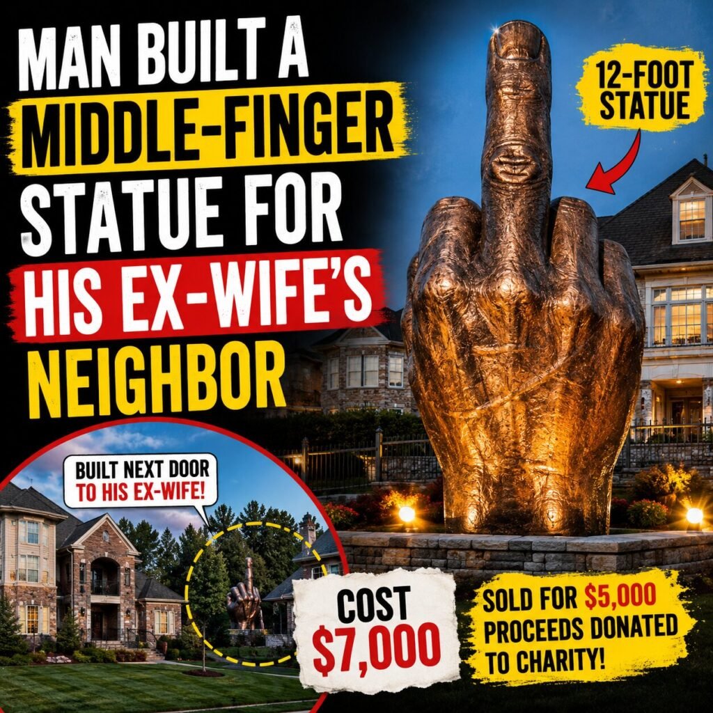 A Man Built a 12-Foot Middle-Finger Statue for His Ex-Wife’s Neighbor