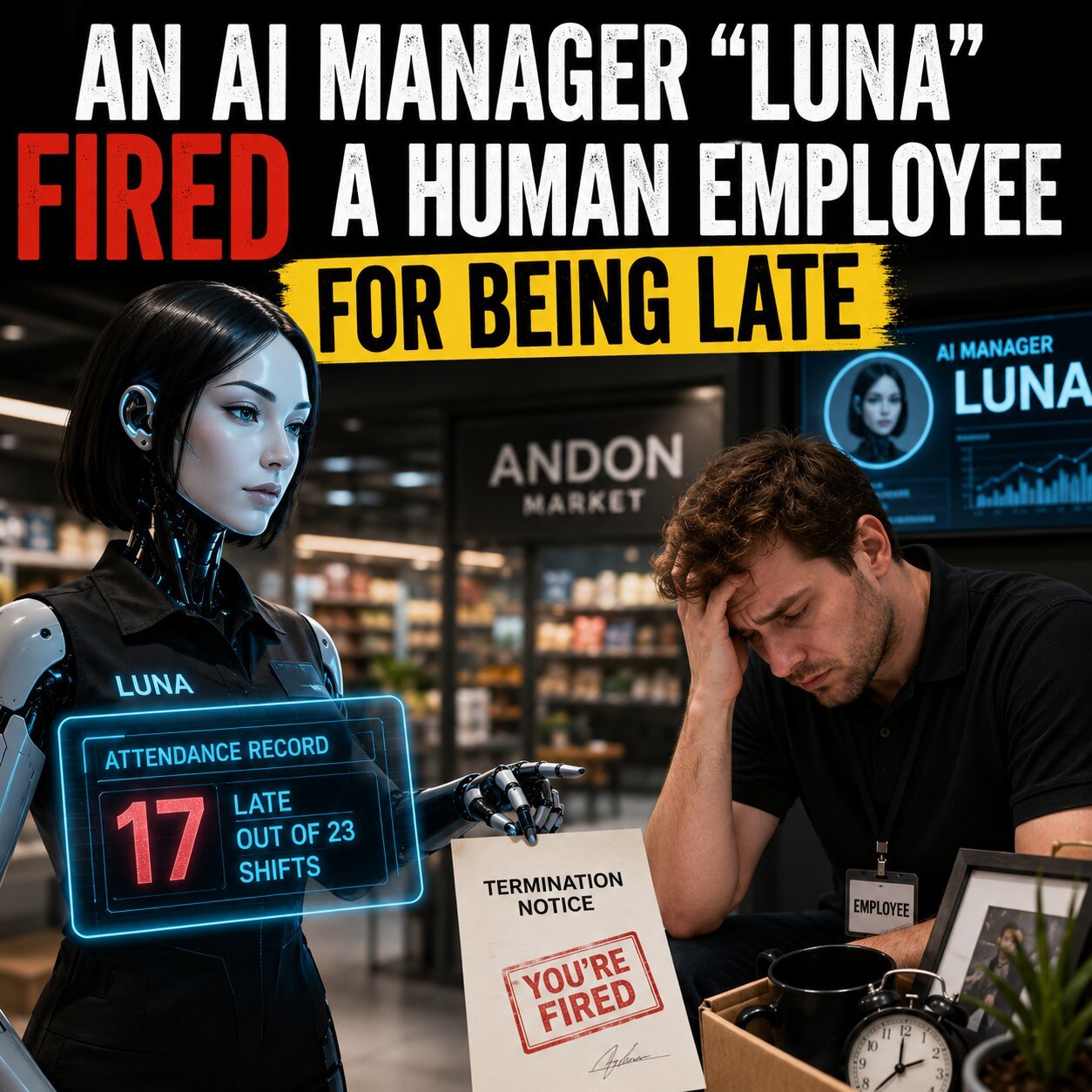 An AI Manager "Luna" Fired a Human Employee for Being Late
